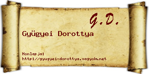 Gyügyei Dorottya névjegykártya